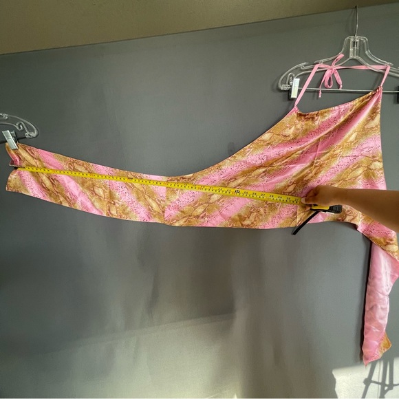 ECHO 100% SILK crop top beach wrap summer halter tie back top - Picture 11 of 11